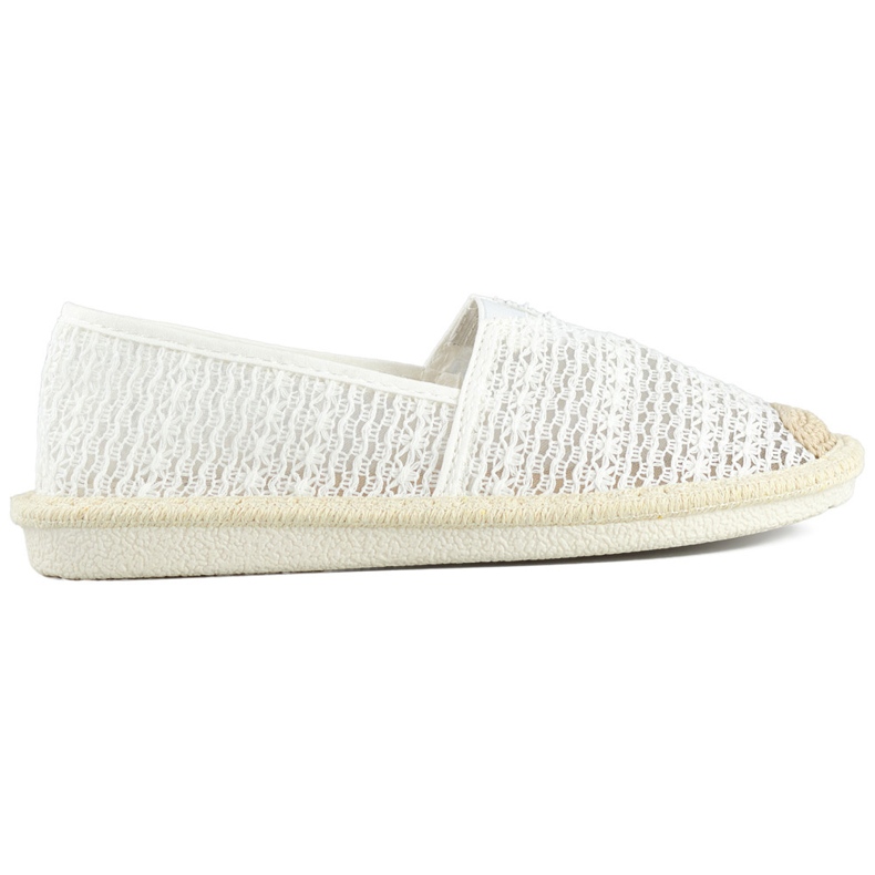Weiße Mesh-Espadrilles, luftige Damen-Espadrilles