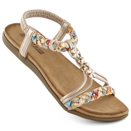 Bequeme Slip-On-Sandalen für Damen, Beige, Artiker 54C1323