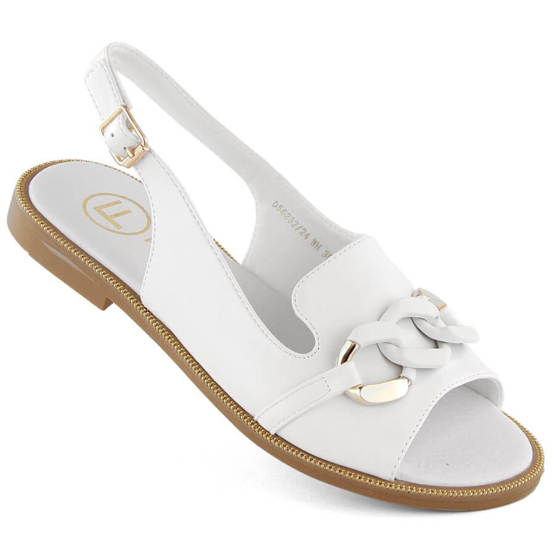 Weiße Filippo DS6232 Damensandalen mit Kette