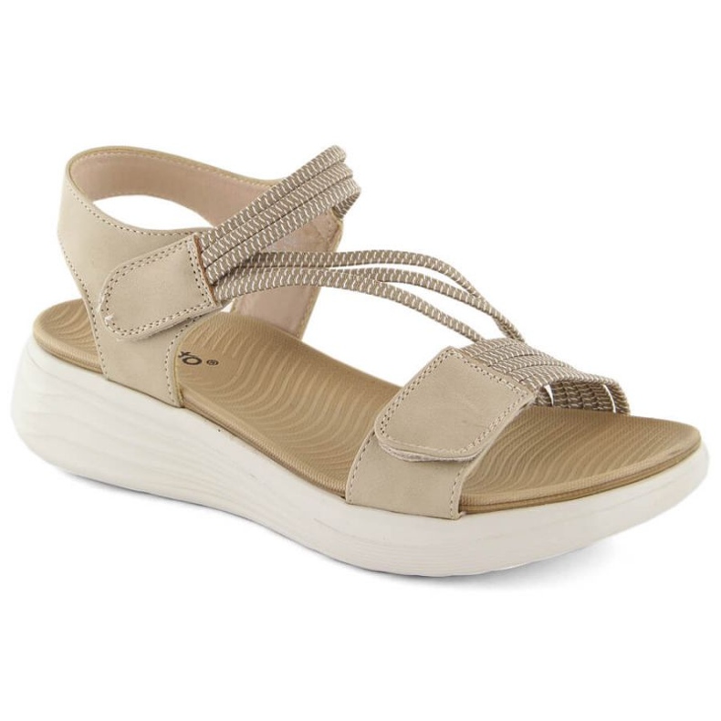 Bequeme Klettsandalen eVento W EVE446A, beige