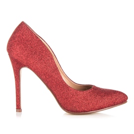 Ideal Shoes Glitzerpumps an einer Nadel rot