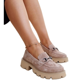 Beige Ledermokassins von Vinceza