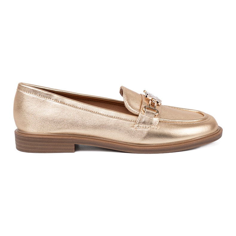 Stilvolle goldene Mokassins für Damen