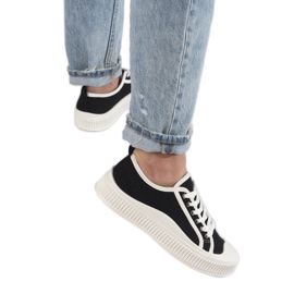 Schwarze Plateau-Sneaker für Damen