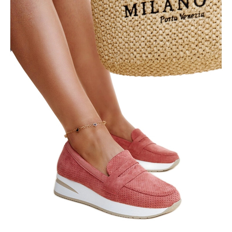 Rosa perforierte Muna-Schuhe