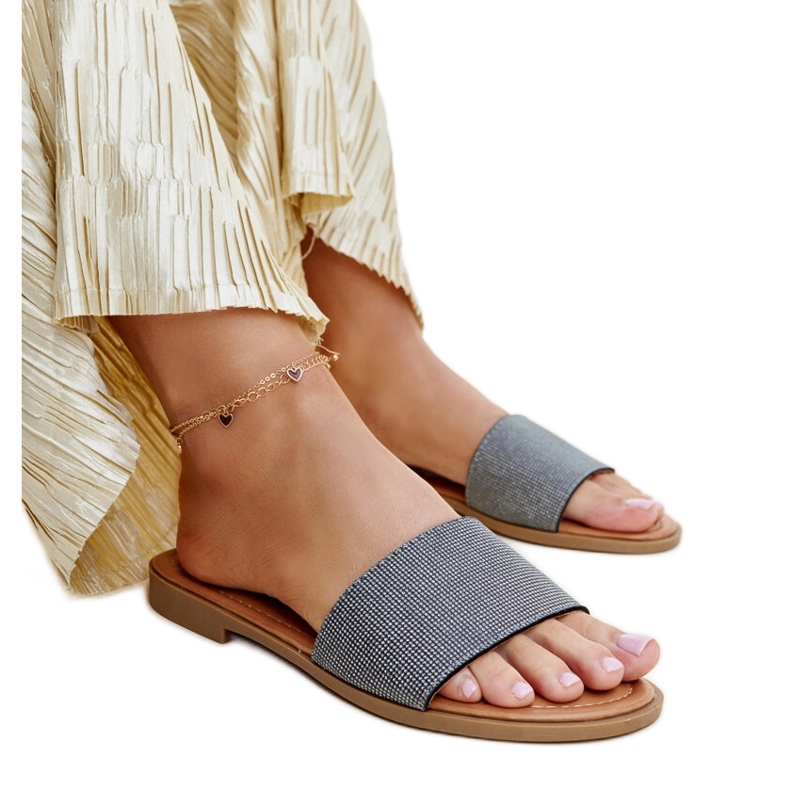 Schwarze, glänzende Anilsa-Flip-Flops