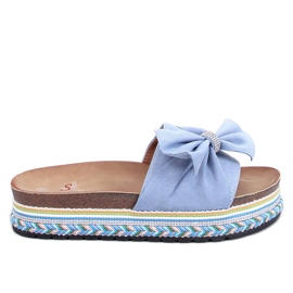 Flip-Flops aus Kork mit bunter Sohle Servoz L.BLUE blau