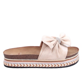 Kork-Flip-Flops mit bunter Sohle Servoz Beige
