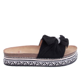 Kork-Flip-Flops mit bunter Sohle Servoz Black schwarz