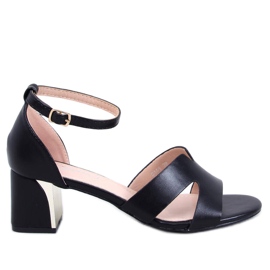 Claude Schwarze Sandaletten mit hohen Absätzen