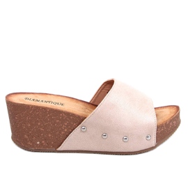 Lafoss Beige Holzschuhe