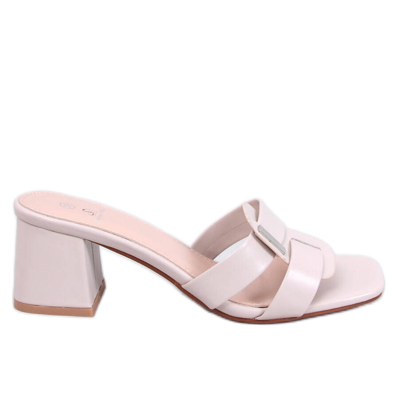 Elegante, hochhackige Lafar-Flip-Flops in Beige