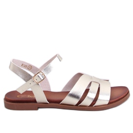 Flache Damensandalen von Manzo Gold golden