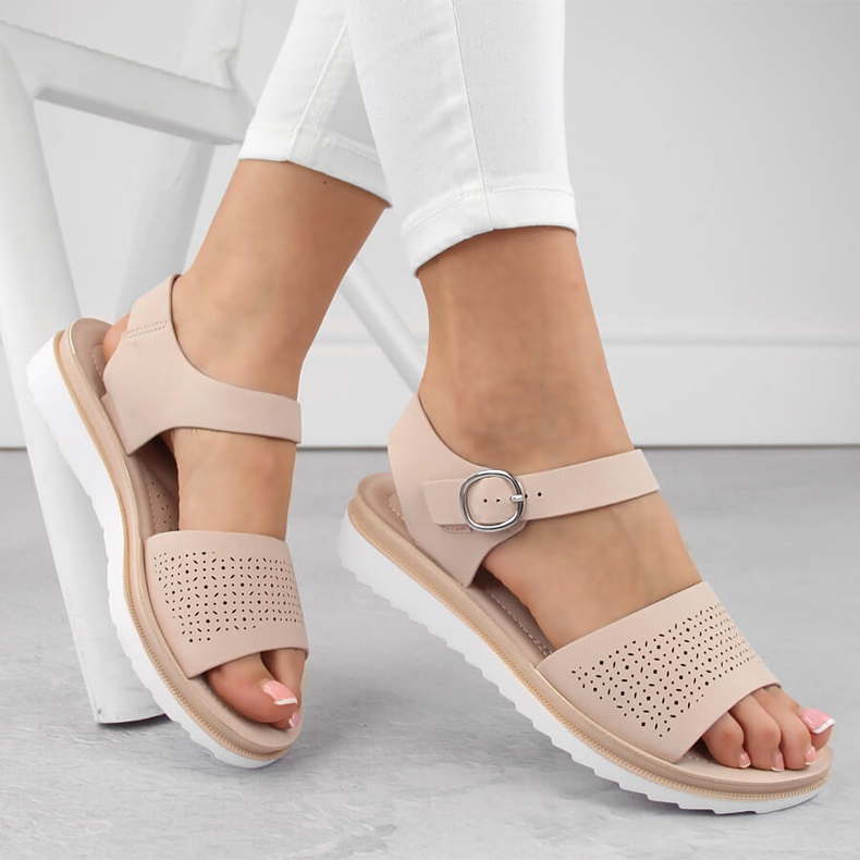 Rosa durchbrochene Damensandalen Sergio Leone SK082H