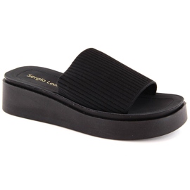 Schwarze Textil-Flip-Flops für Damen von Sergio Leone SK083H