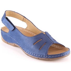 Bequeme Ledersandalen Helios W H117A, Marineblau