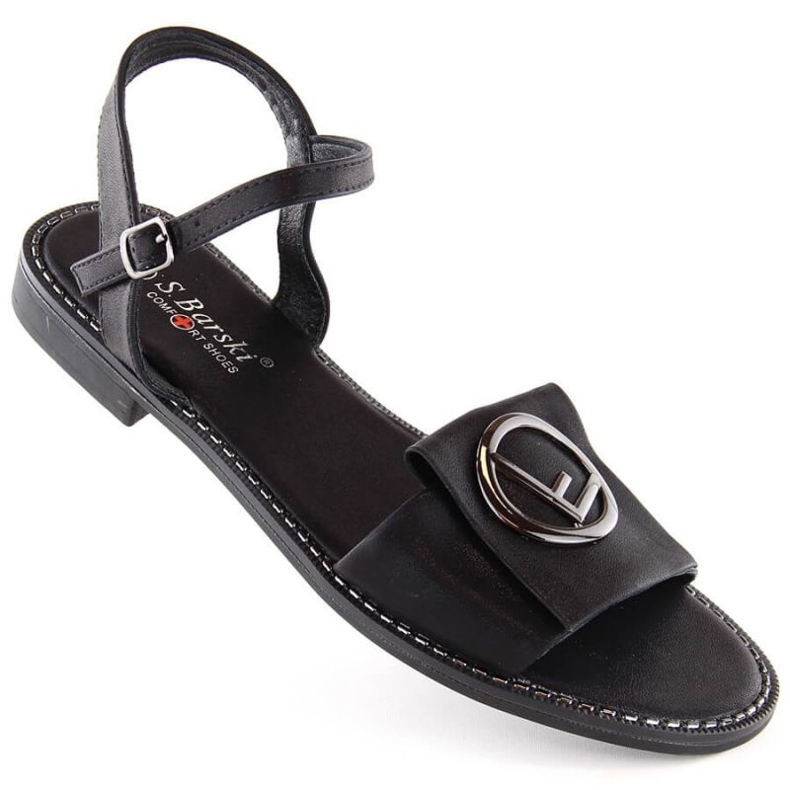 Bequeme Sandalen mit Verzierung S.Barski W OLI259A, schwarz