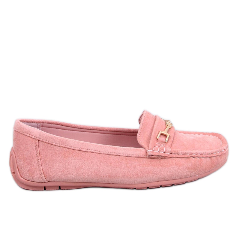 Damen-Mokassins aus Wildleder Sourd Pink rosa