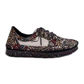 Gemusterte Damenschuhe Maciejka 06347-01 Schwarz