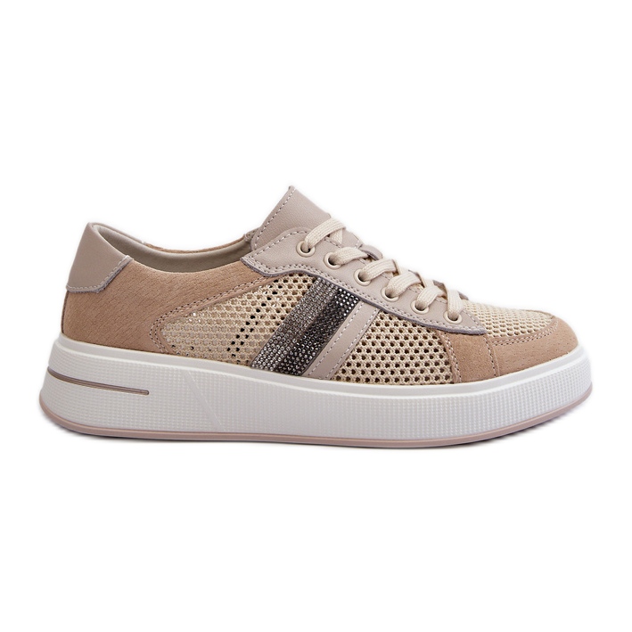 S.Barski D&amp;A Damen-Ledersneaker LR110 Beige