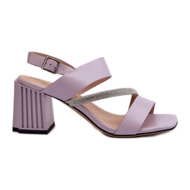 S.Barski Elegante Damensandalen mit hohen Absätzen Lila D&amp;A MR38-549