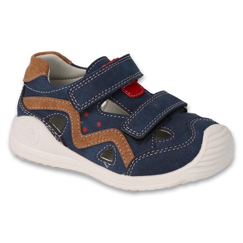 Befado Kindersandalen, Ledereinsatz mit Klettverschluss 170P083, Marineblau