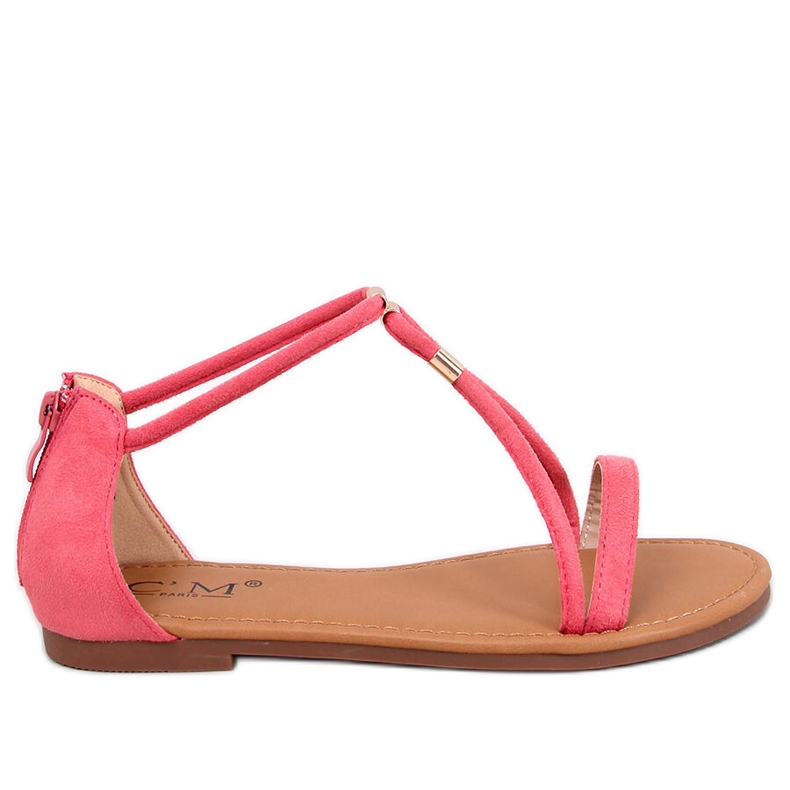 Leehom Damensandalen aus rotem Wildleder rosa