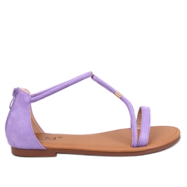 Lilafarbene Wildledersandalen von Leehom für Damen