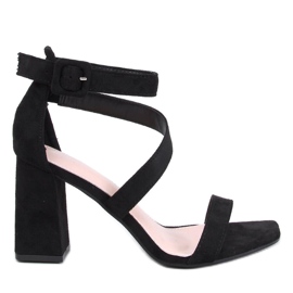 Schwarze Savoy-Sandalen mit hohem Absatz