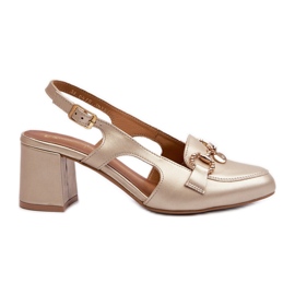 Ledersandalen mit hohem Absatz Maciejka 06419-25 Gold golden