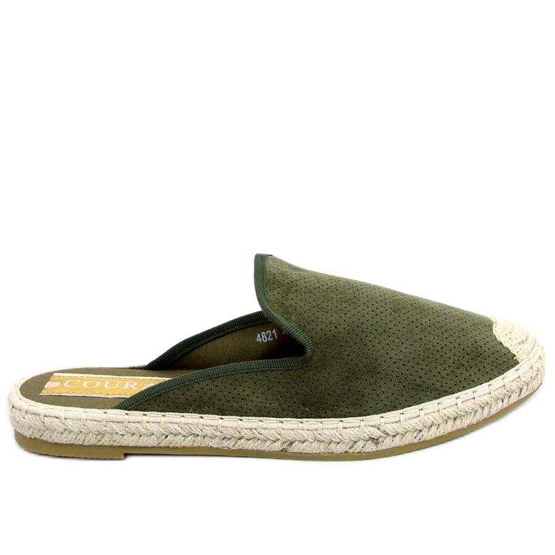 Carmen Green Espadrilles Damenhausschuhe grün