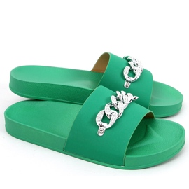 Tilia Grüne Hausschuhe mit Kette