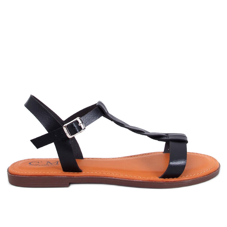 Pourta Schwarze Damensandalen