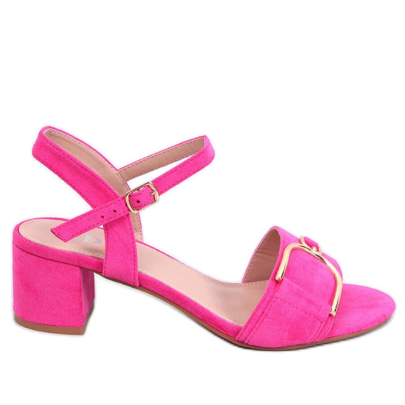 Parisy Fuchsia-Sandalen mit niedrigem Absatz rosa