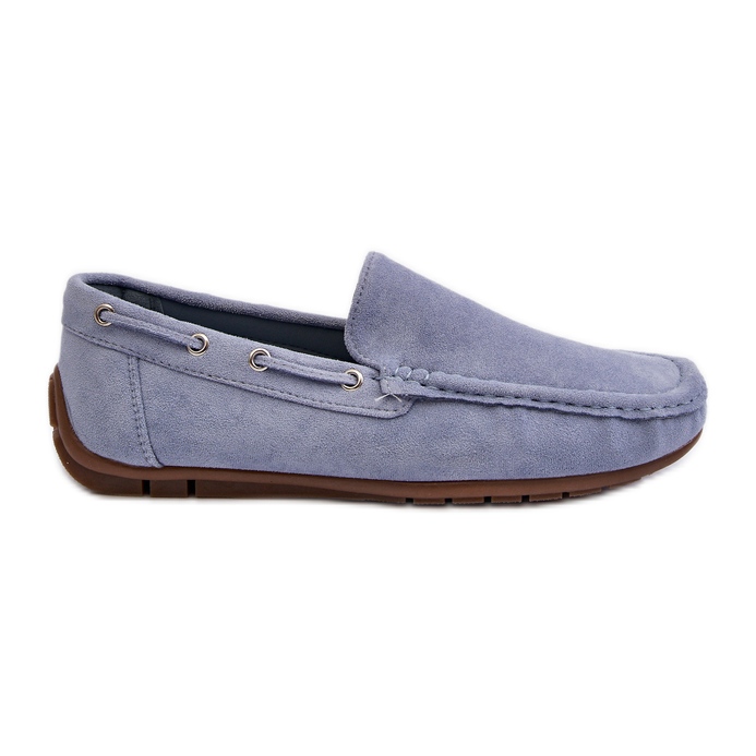 Herren-Slip-On-Mokassins aus Wildleder, blaues Rayan