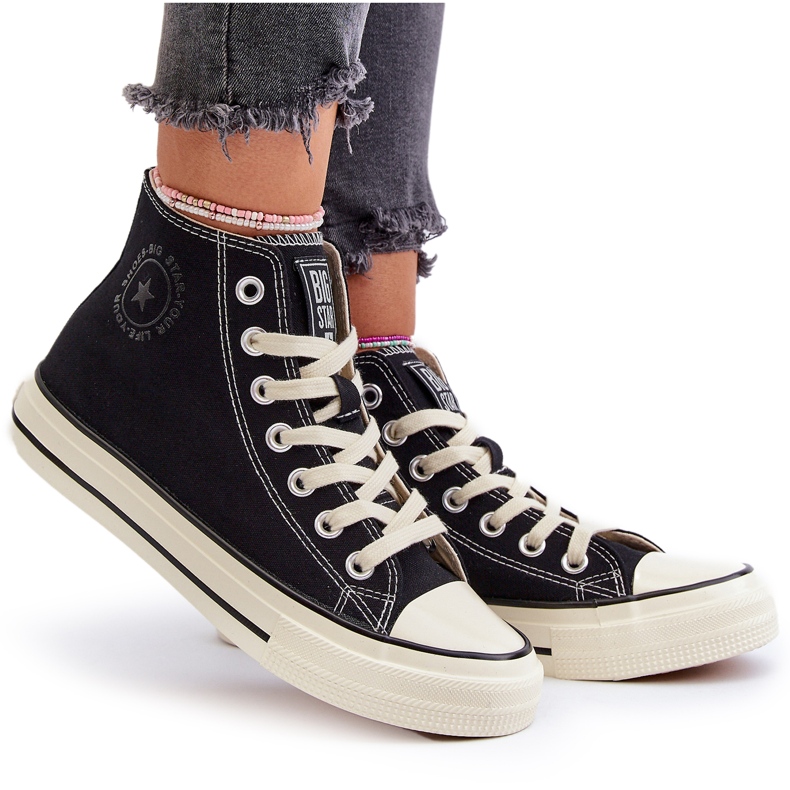 Hohe Damen-Sneaker Big Star NN274283 Schwarz