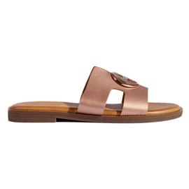 Flache Damen-Flip-Flops in Gold golden