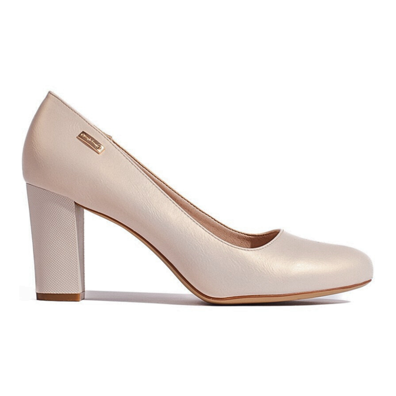 Sergio Leone Bequeme beige Damenpumps mit hohen Absätzen