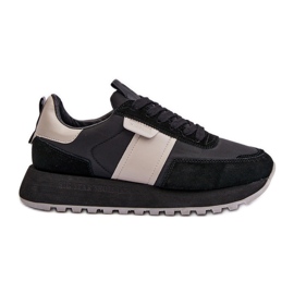 Damen-Sneaker auf der Big Star-Plattform NN274502 Memory Foam System Schwarz