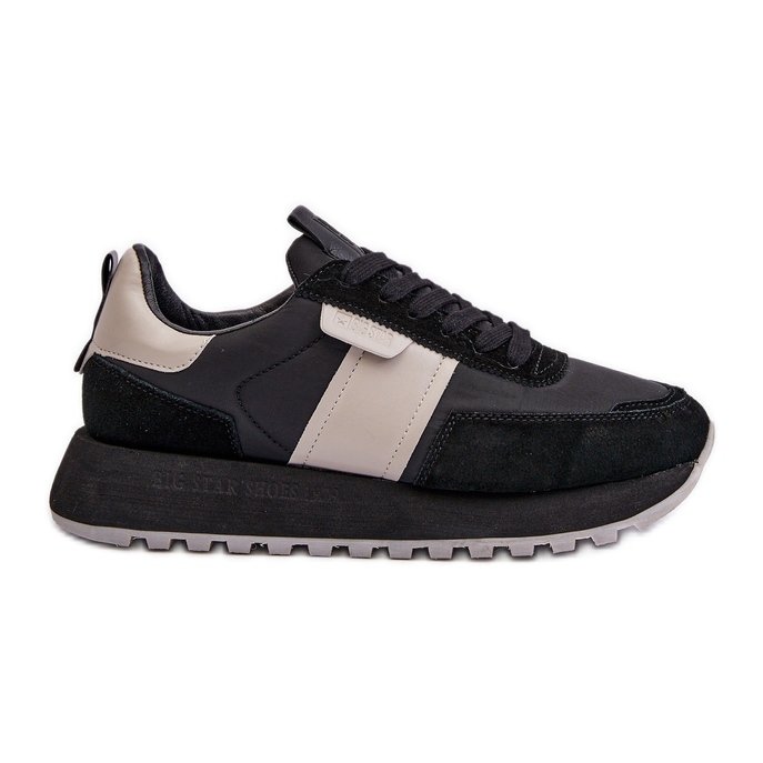 Damen-Sneaker auf der Big Star-Plattform NN274502 Memory Foam System Schwarz