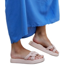 Beige Gummipantoffeln von Ferrei