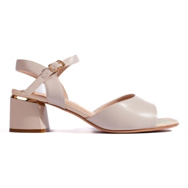 Elegante beige Damen-Sandalen mit hohen Absätzen von Sergio Leone