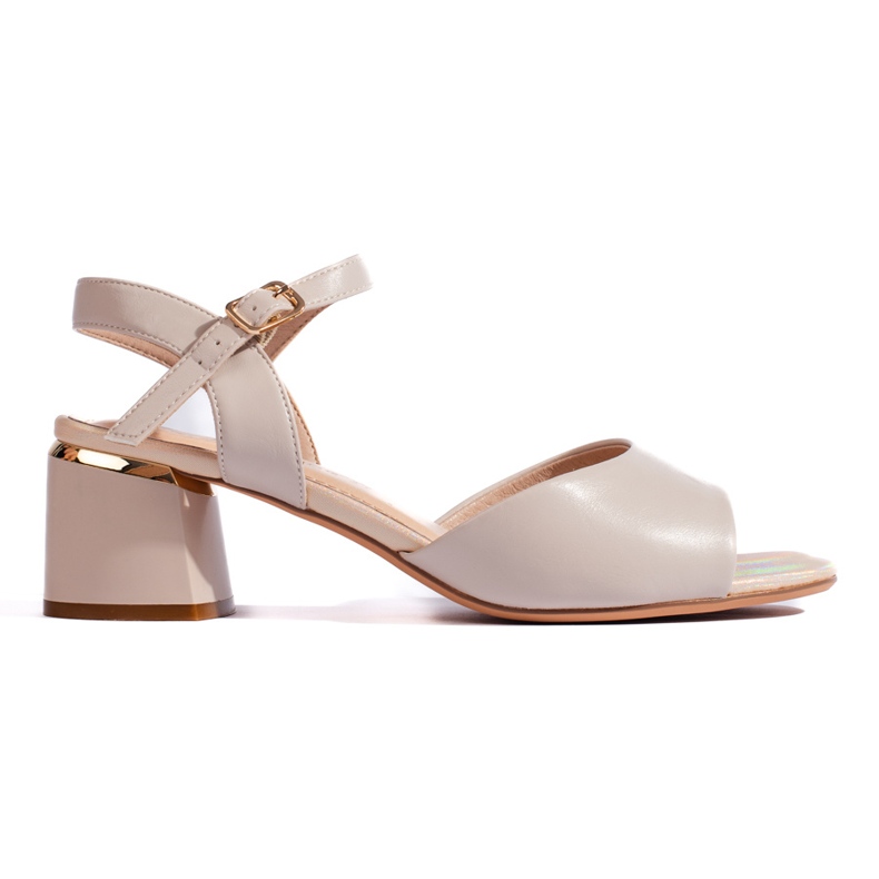 Elegante beige Damen-Sandalen mit hohen Absätzen von Sergio Leone