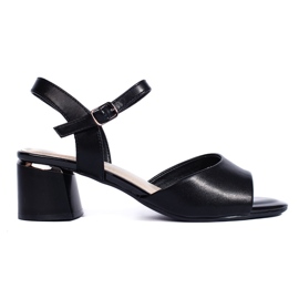 Elegante schwarze Damen-Sandalen mit hohen Absätzen von Sergio Leone