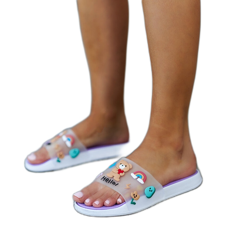 Lila Flip-Flops mit Gummi-Obermaterial von Diaspa violett