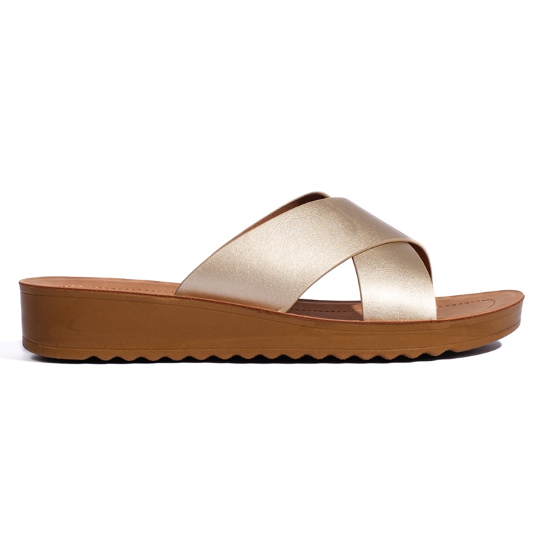 Goldene Plateau-Flip-Flops für Damen