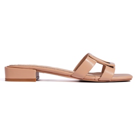 Klassische beige elegante Damen-Flip-Flops