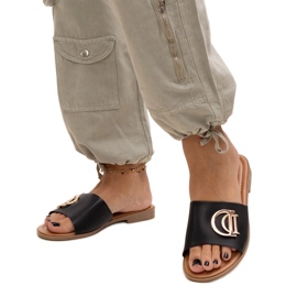 Schwarze Flip-Flops mit Almeita-Schnalle