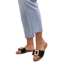 Schwarze Flip-Flops mit Limera-Schnalle