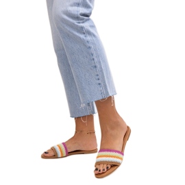 Mehrfarbig bestickte Marika-Slides